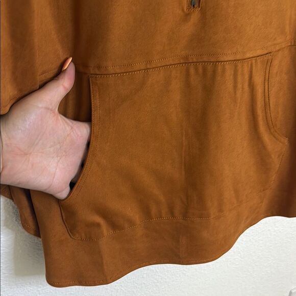 Shade Brown Quarter-Zip dolman Poncho- Size large - Picture 4 of 6